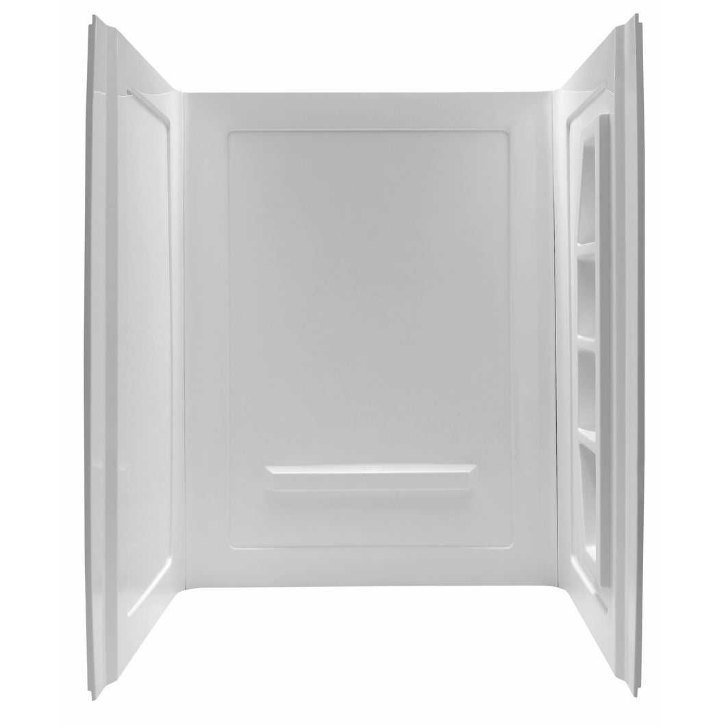 Forum 60 in. x 36 in. x 74 in. 3-piece DIY Friendly Alcove Shower Surround in White- Anzzi