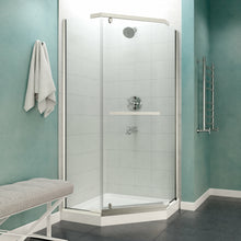 Load image into Gallery viewer, Castle Series 49 in. x 72 in. Semi-Frameless Shower Door with TSUNAMI GUARD in Brushed Nickel- Anzzi