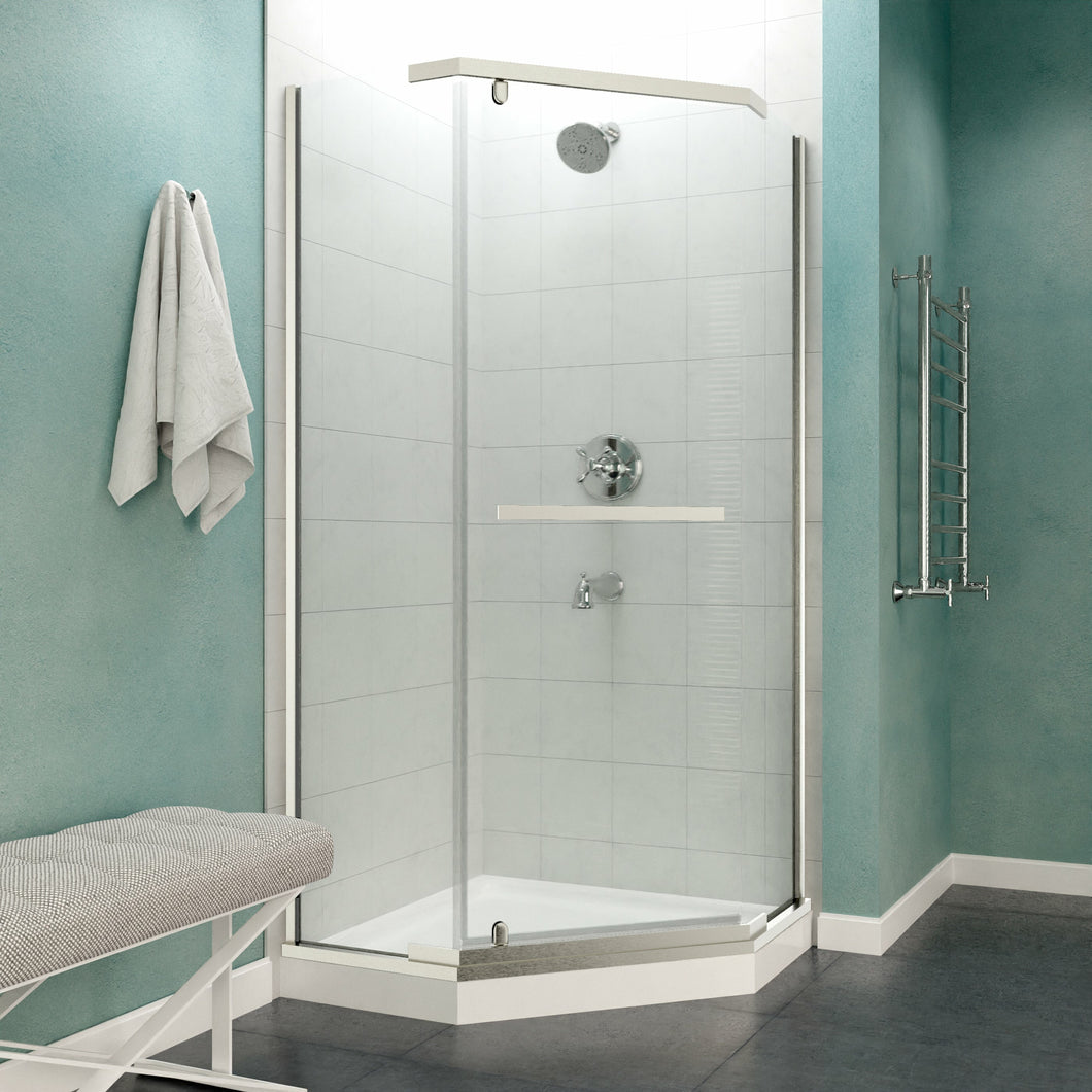 Castle Series 49 in. x 72 in. Semi-Frameless Shower Door with TSUNAMI GUARD in Brushed Nickel- Anzzi