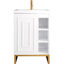 Load image into Gallery viewer, James Martin Alicante&#39; 24&quot; Glossy White-Radiant Gold Single Vanity Cabinet- James Martin