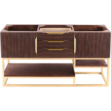 Load image into Gallery viewer, James Martin Columbia 59&quot; Coffee Oak - Radiant Gold Double Vanity- James Martin