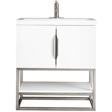 Load image into Gallery viewer, James Martin Columbia 31.5&quot; Glossy White - Brushed Nickel Single Vanity- James Martin