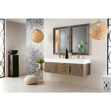 Load image into Gallery viewer, James Martin Mercer Island 59&quot; Ash Gray - Radiant Gold Double Vanity