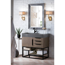 Load image into Gallery viewer, James Martin Columbia 36&quot; Ash Gray - Matte Black Single Vanity