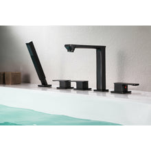 Load image into Gallery viewer, Shore 3-Handle Deck-Mount Roman Tub Faucet with Handheld Sprayer in Oil Rubbed Bronze- Anzzi
