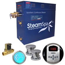 Load image into Gallery viewer, SteamSpa Indulgence 10.5 KW QuickStart Acu-Steam Bath Generator Package with Built-in Auto Drain in Polished Chrome- SteamSpa