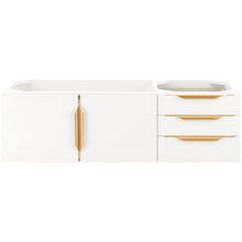 Load image into Gallery viewer, James Martin Mercer Island 48&quot; Glossy White - Radiant Gold Single Vanity- James Martin