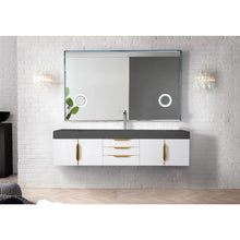 Load image into Gallery viewer, James Martin Mercer Island 72&quot; Glossy White - Radiant Gold Single Vanity