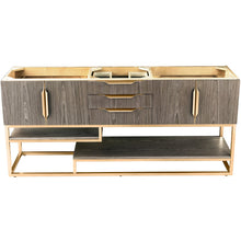 Load image into Gallery viewer, James Martin Columbia 72&quot; Ash Gray - Radiant Gold Double Vanity- James Martin