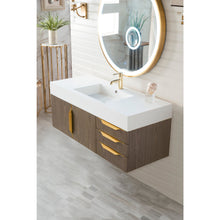Load image into Gallery viewer, James Martin Mercer Island 48&quot; Ash Gray - Radiant Gold Single Vanity