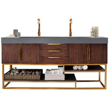 Load image into Gallery viewer, James Martin Columbia 72&quot; Coffee Oak - Radiant Gold Double Vanity- James Martin