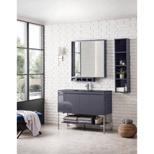 Load image into Gallery viewer, James Martin Milan 47.3&quot; Modern Grey Glossy - Brushed Nickel Single Vanity