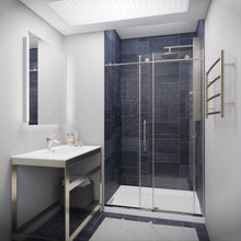 Load image into Gallery viewer, Leon Series 48 in. by 76 in. Frameless Sliding Shower Door in Brushed Nickel with Handle- Anzzi