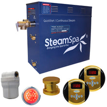 Load image into Gallery viewer, SteamSpa Royal 7.5 KW QuickStart Acu-Steam Bath Generator Package in Polished Gold- SteamSpa