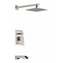 Load image into Gallery viewer, Mezzo Series Single Handle Wall Mounted Showerhead and Bath Faucet Set in Brushed Nickel- Anzzi