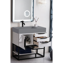 Load image into Gallery viewer, James Martin Columbia 36&quot; Glossy White - Matte Black Single Vanity