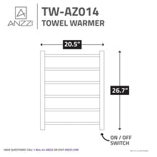 Load image into Gallery viewer, Charles Series 6-Bar Stainless Steel Wall Mounted Electric Towel Warmer Rack in Brushed Nickel- Anzzi