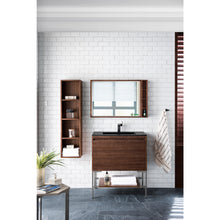 Load image into Gallery viewer, James Martin Milan 31.5&quot; Mid Century Walnut - Brushed Nickel Single Vanity with Base