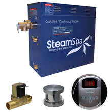 Load image into Gallery viewer, SteamSpa Oasis 7.5 KW QuickStart Acu-Steam Bath Generator Package with Built-in Auto Drain in Brushed Nickel- SteamSpa