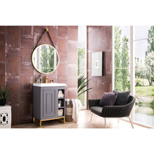 Load image into Gallery viewer, James Martin Alicante&#39; 24&quot; Grey Smoke-Radiant Gold Single Vanity Cabinet