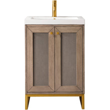Load image into Gallery viewer, James Martin Chianti 24&quot; Whitewashed Walnut - Radiant Gold Single Vanity- James Martin