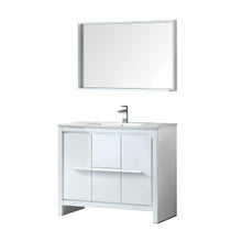 Load image into Gallery viewer, Fresca Allier 40&quot; White Modern Bathroom Vanity w/ Mirror- Fresca