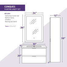 Load image into Gallery viewer, 30 in. W x 20 in. H x 18 in. D Bath Vanity Set in Rich Gray with Vanity Top in White with White Basin and Mirror- Anzzi