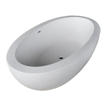 Load image into Gallery viewer, Lusso 6.3 ft. Solid Surface Center Drain Freestanding Bathtub in Matte White- Anzzi