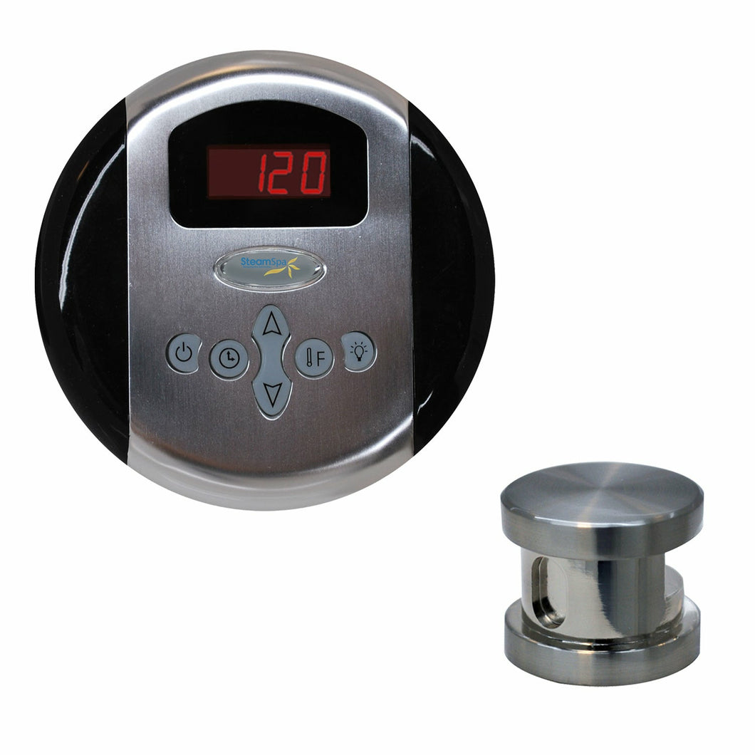SteamSpa Oasis Control Kit in Brushed Nickel- SteamSpa
