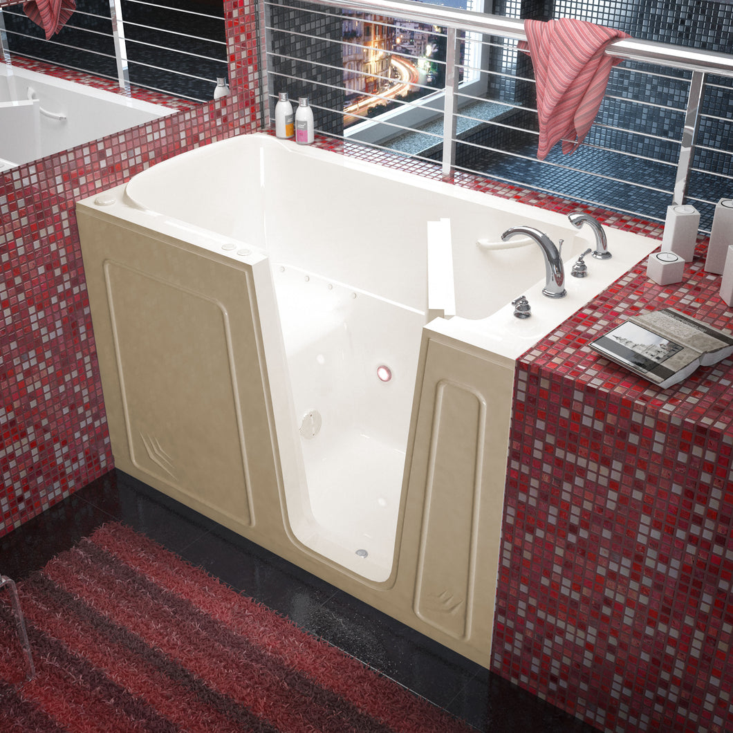 MediTub Walk-In 32 x 60 Right Drain Biscuit Air Jetted Walk-In Bathtub- Meditub