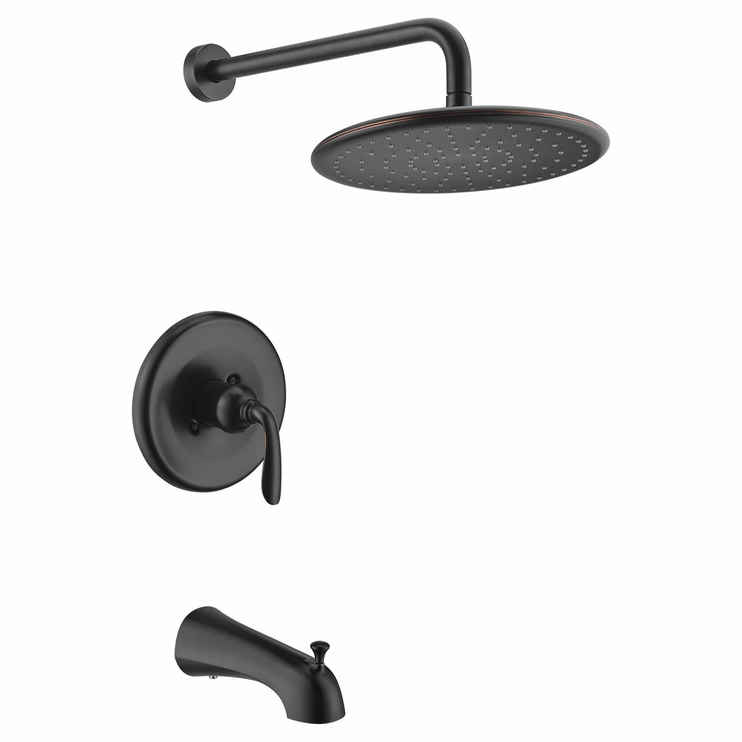 Meno Series Single-Handle 1-Spray Tub and Shower Faucet in Oil Rubbed Bronze- Anzzi