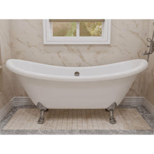 Load image into Gallery viewer, 69.29” Belissima Double Slipper Acrylic Claw Foot Tub in White- Anzzi