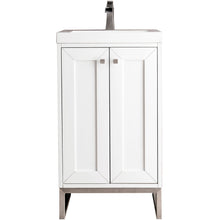 Load image into Gallery viewer, James Martin Chianti 20&quot; Glossy White - Brushed Nickel Single Vanity- James Martin