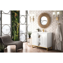 Load image into Gallery viewer, James Martin Alicante&#39; 39.5&quot; Glossy White-Radiant Gold Single Vanity Cabinet