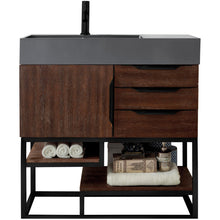 Load image into Gallery viewer, James Martin Columbia 36&quot; Coffee Oak - Matte Black Single Vanity- James Martin