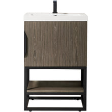 Load image into Gallery viewer, James Martin Columbia 24&quot; Ash Gray - Matte Black Single Vanity- James Martin