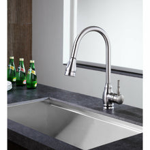 Load image into Gallery viewer, Bell Single-Handle Pull-Out Sprayer Kitchen Faucet in Brushed Nickel- Anzzi