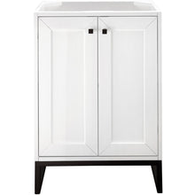 Load image into Gallery viewer, James Martin Chianti 24&quot; Glossy White - Matte Black Single Vanity- James Martin