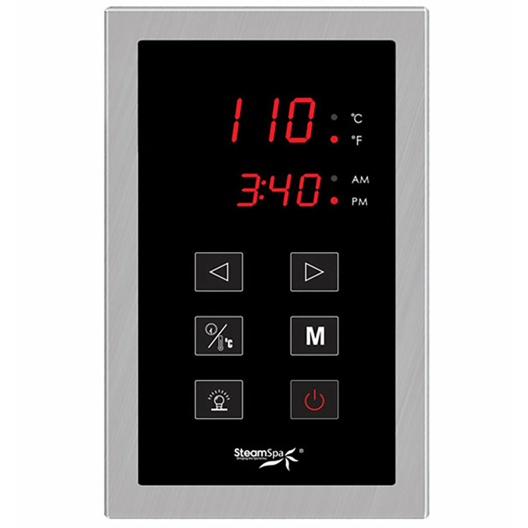 Touch Panel Control System in Brushed Nickel- SteamSpa