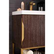 Load image into Gallery viewer, James Martin Columbia 24&quot; Coffee Oak - Radiant Gold Single Vanity