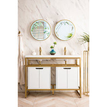 Load image into Gallery viewer, James Martin Boston 47&quot; Stainless Steel Sink Console (Double Basins) with Storage