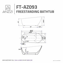 Load image into Gallery viewer, Trend Series 5.58 ft. Freestanding Bathtub in White- Anzzi