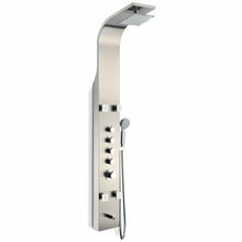 Load image into Gallery viewer, Echo 63.5 in. 4-Jetted Full Body Shower Panel with Heavy Rain Showerhead, Spray Wand and Tub Spout in Brushed Steel- Anzzi