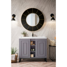 Load image into Gallery viewer, James Martin Alicante&#39; 39.5&quot; Grey Smoke-Matte Black Single Vanity Cabinet