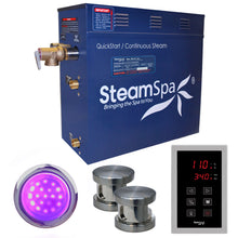 Load image into Gallery viewer, SteamSpa Indulgence 12 KW QuickStart Acu-Steam Bath Generator Package in Brushed Nickel- SteamSpa