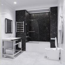 Load image into Gallery viewer, Grand Series 34 in. by 58 in. Frameless Hinged Tub Door in Brushed Nickel- Anzzi