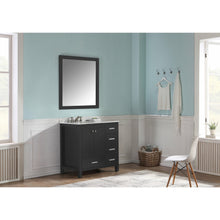 Load image into Gallery viewer, Chateau 36 in. W x 22 in. D Bathroom Bath Vanity Set in Black with Carrara Marble Top with White Sink- Anzzi