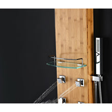 Load image into Gallery viewer, Mansion 60 in. Full Body Shower Panel with Heavy Rain Shower and Spray Wand in Natural Bamboo- Anzzi
