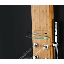 Load image into Gallery viewer, Crane 60 in. Full Body Shower Panel with Heavy Rain Shower and Spray Wand in Natural Bamboo- Anzzi
