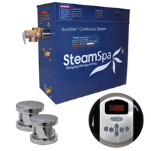 Load image into Gallery viewer, SteamSpa Oasis 12 KW QuickStart Acu-Steam Bath Generator Package in Polished Chrome- SteamSpa